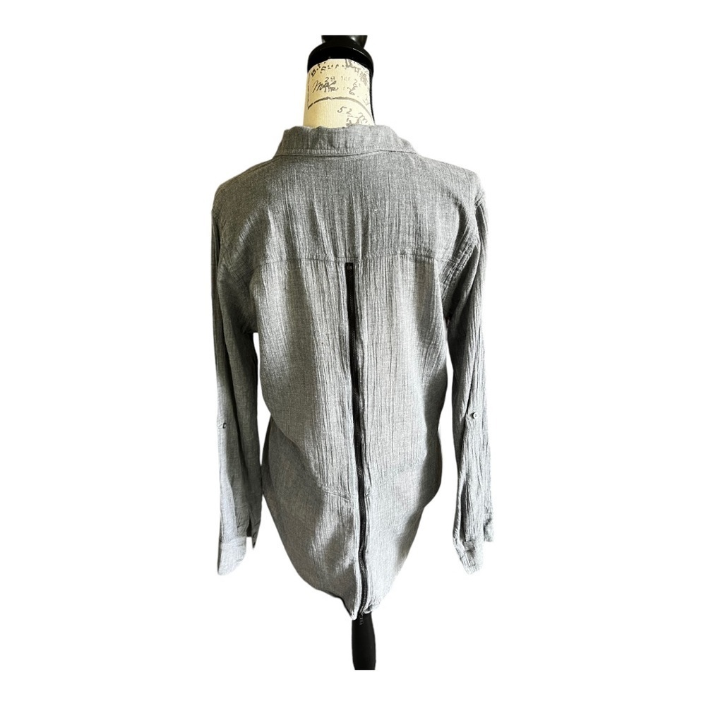 SAM Edelman zipper back long sleeve button down top size small 100% cotton - Picture 5 of 8